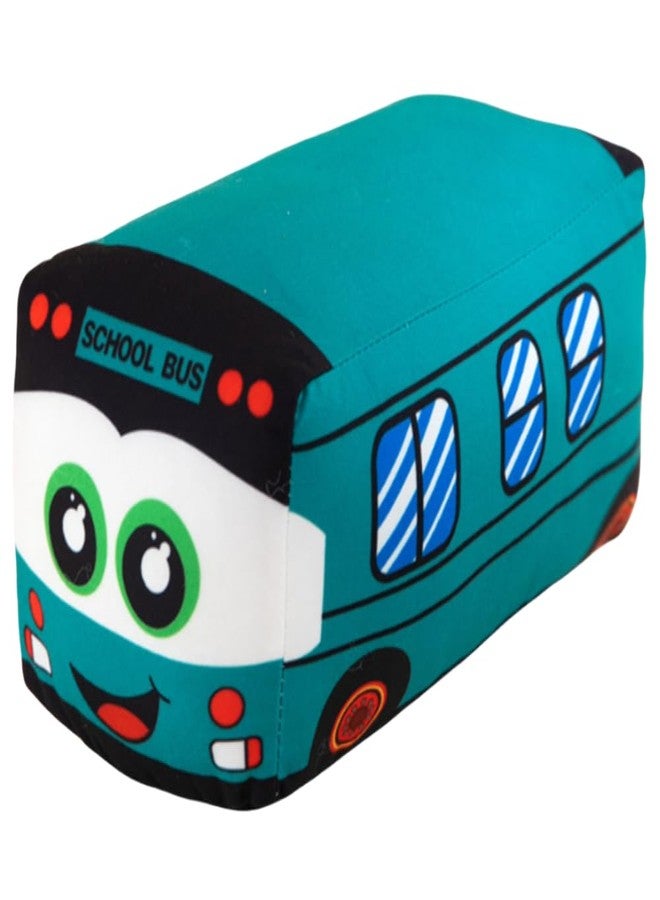 OUKEYI 11.8 Inch/30cm Car Plush Toy Simulation Bus Cute Cartoon Pillow Filling Car Plush Pillow Toy Gift Children's Birthday Party Gift (Green) - Image 1